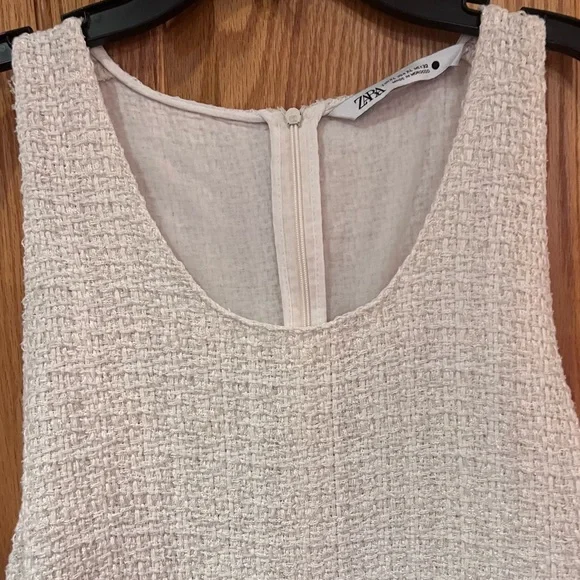 ZARA Ecru Cream Fringed Textured Weave Sleeveless Top Size XL Music Festival - Picture 7 of 12
